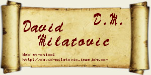 David Milatović vizit kartica